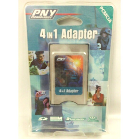 PNY Technologies 4 in 1 PC Card Adapter PCMCIA Convert Media Vintage - Picture 1 of 3